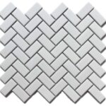 Matt White Small Herringbone