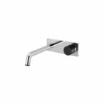 Toi Wall Basin Bath Mixer Chrome Matte Black