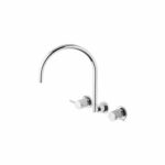 Vivid Pin Lever Wall Sink Set Gooseneck.