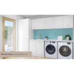 White Satin Cabinets with Carrara Matt B